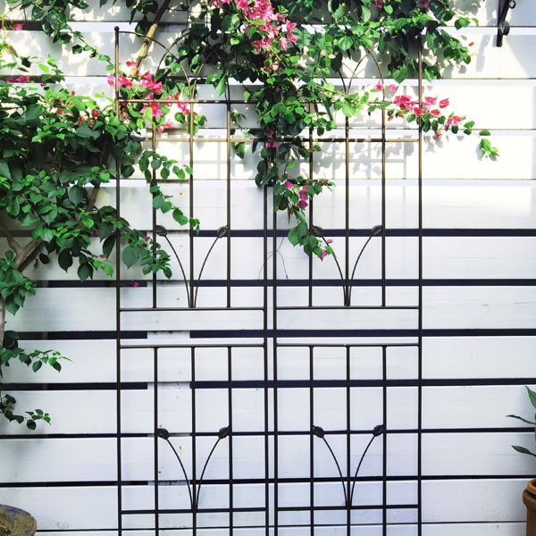 4 Pack Metal Garden Trellis 71" x 17.7" Rustproof Trellis for Climbing Plants Outdoor Flower Support Brown -15