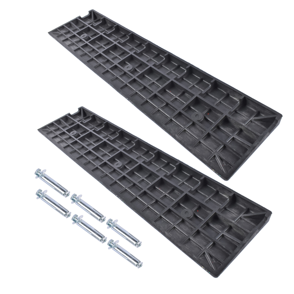汽车坡道 Pair 3 Tons Driveway Ramp Car Slope Ramp w/ bolts for Parking Lots Shed Entrances Driveways Garages-6