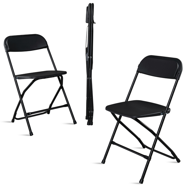【Replace 8542051】4pcs Injection Molding Classic Garden Plastic Folding Chair Black-15