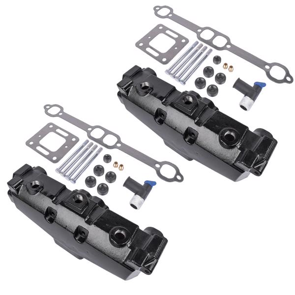 2Pcs Exhaust Manifold 860246Q11 Replacement for Mercruiser Marine MCM/MIE V8 5.0 305 5.7 350 1983-2002-3