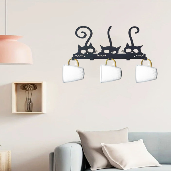 Rustic - Style Wall - Mounted Black Metal Key and Coat Holder with Hooks, Perfect for Hanging Coats, Hats, and Apparel, Utility Hooks.-3