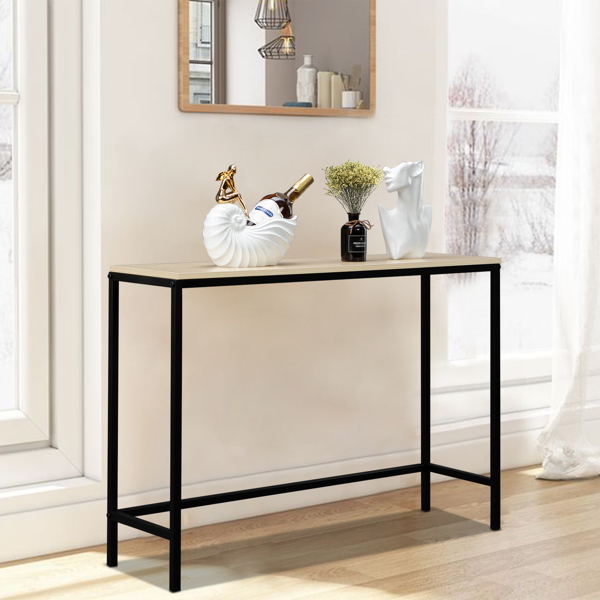 Industrial Style Porch Table Single Layer Light Walnut Color Triamine Board-9