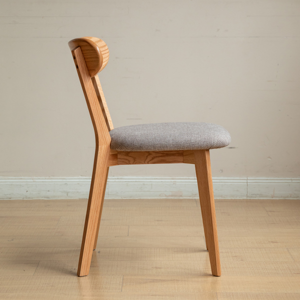 (Set of 4 pcs) Dining Chair Wooden FAS Grade Oak Natural Wood Made in North America 100% Dirt-free Wood Chair Solid Chair Table Chair Wooden Living Room Chair Simple And Natural 47.5 * 55.5 * 78cm -6