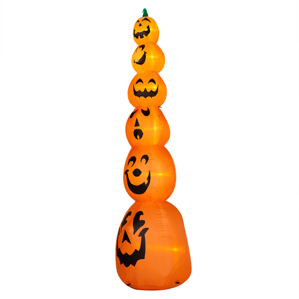 9FT Halloween Inflatable Stacked Pumpkins, Blow up 6 Pumpkins Inflatable with Built-in LED Lights Outdoor Decorations Large Party Yard Decoration-2