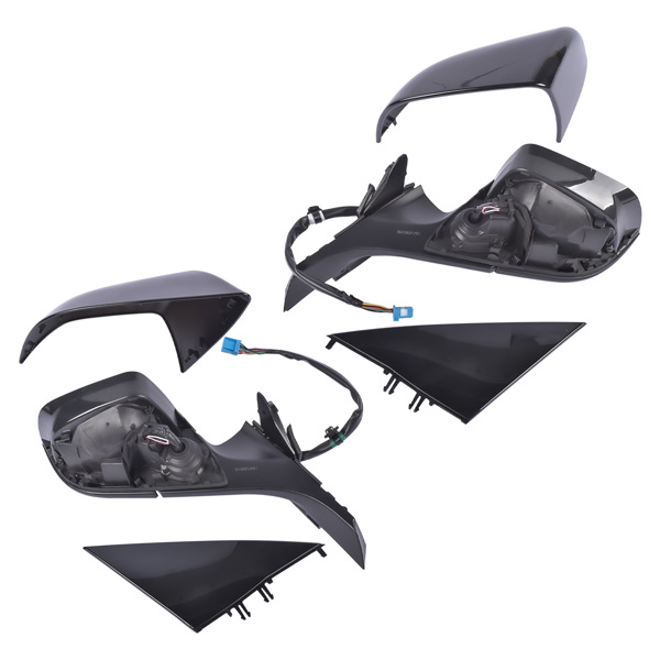 Left Driver+Right Passenger Side Mirror Black Fit for Tesla Model 3 M3 2017-2023 EV/BEV ABS Plastic Front Heated Side View 13PIN Memory Recall Power Glass Adjusted Power Fold 51167177128-2
