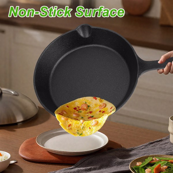 3pcs Pre-Seasoned Cast Iron Skillets, 8 In, 10 In, & 12 In Cast Iron Frying Pans With Handles, Safe Grill Cookware Set With Non-Stick Surface, Cast Iron Pans For Indoor & Outdoor Use-5