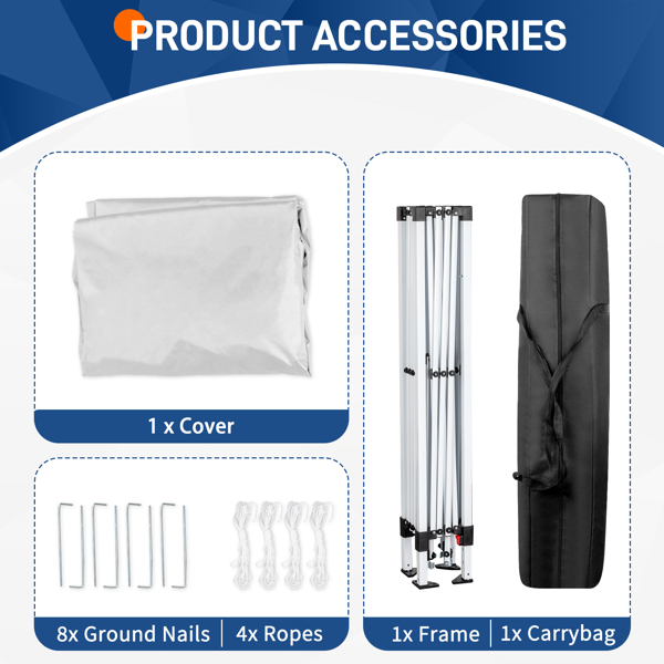 3 x 3M Portable Home Use Waterproof Folding Tent White-11