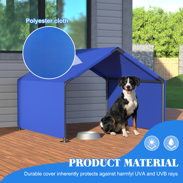 Dog Shade Shelter Outdoor Tent for Small Medium Dogs, Waterproof Sun Protection Pet House for Dogs, Small Animals and Livestock, Blue -9