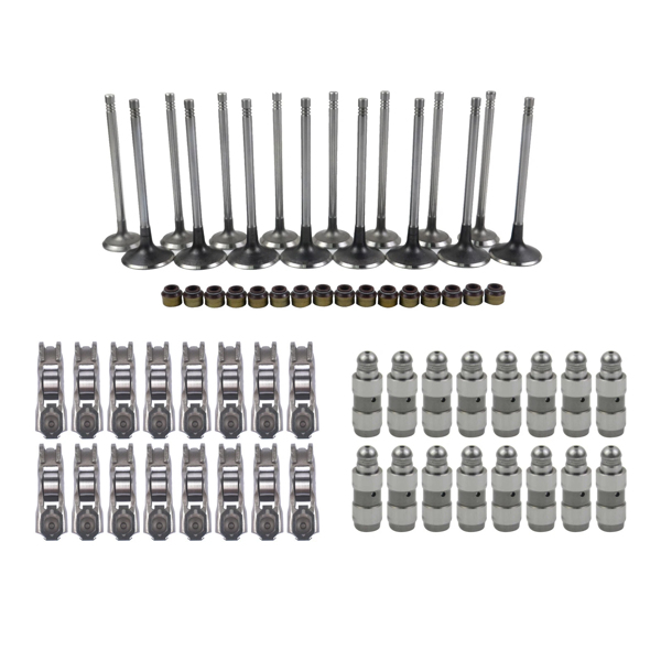 气门套装 16x Intake Exhaust Rocker Arms Lifters+16x Valves For VW Jetta Passat Audi 2.0 022109423D 06E109417P 06D109611H-3