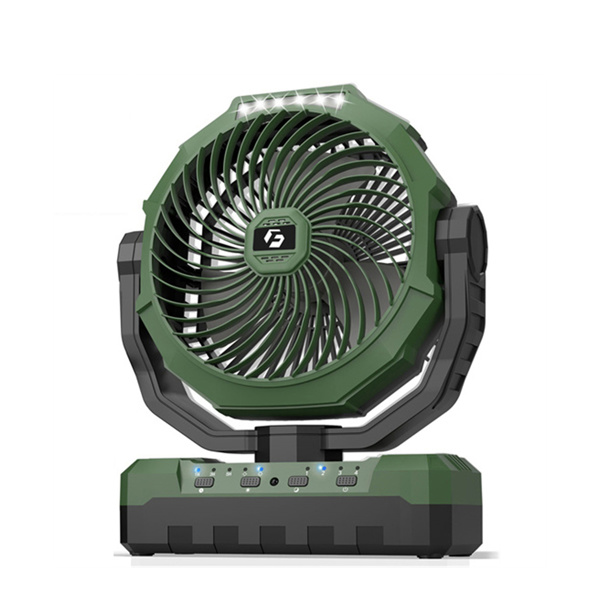 12000mAh Camping fan Rechargeable Battery Operated Fan 9inch 4 Speeds Usb Table fan Green-2