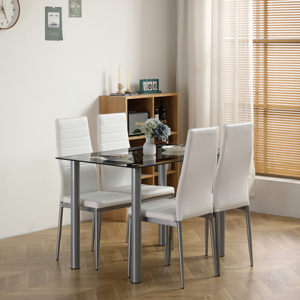 【Replace 31960533】110cm Dining Table Tempered Glass Dining Table-9