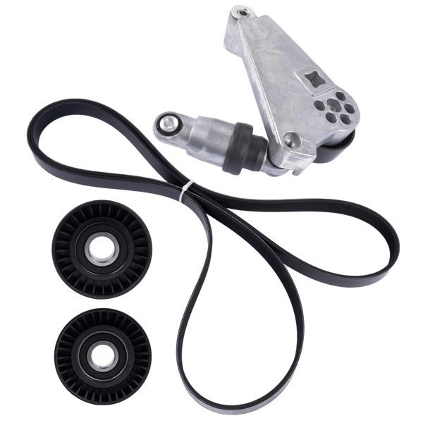 正时套装 6Pcs Drive Belt Kit W/ Tensioner & Idler Pulleys For 2012-2018 Jeep Wrangler JK 3.6L 04627038AA 4627041AA -4