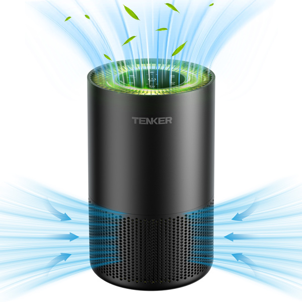 （Amazon&TEMU: Prohibited,No weekend orders.）H13 True HEPA Air Purifier Cleaner with 360° Air Inlet, Air Purifiers for Home Large Room Pets Up to 1300 Sq Ft  for Bedroom Wildfire Smoke (Black)-3