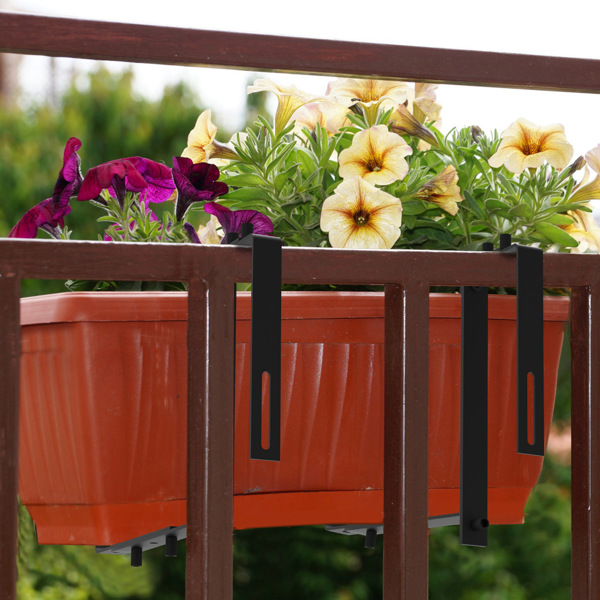 Adjustable Heavy-Duty Iron Planter Bracket | 6.1-11.6" Extendable Tray + 2.36-6.9" Two-Level Adjustable Hook-3