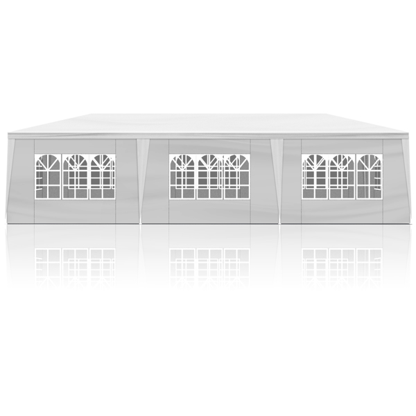 10'x30' Outdoor Party Tent with 8 Removable Sidewalls, Waterproof Canopy Patio Wedding Gazebo, White-5