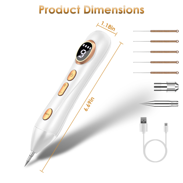 Skin Tag & Wart Removal Pen – 9-Level Electric Remover Tool Kit w/ 5 Disposable Needles + Reusable Probe, Cordless USB Rechargeable, Safe At-Home Spot Remover for Flawless Skin-7