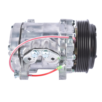 A/C Compressor with 6-Groove Pulley Fits for Sanden SD7 Style Serpentine Belt HC5005BK HRC55824-BK