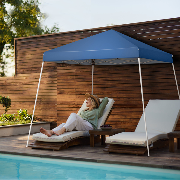 2.4 x 2.4m Portable Home Use Waterproof Folding Tent Blue-18