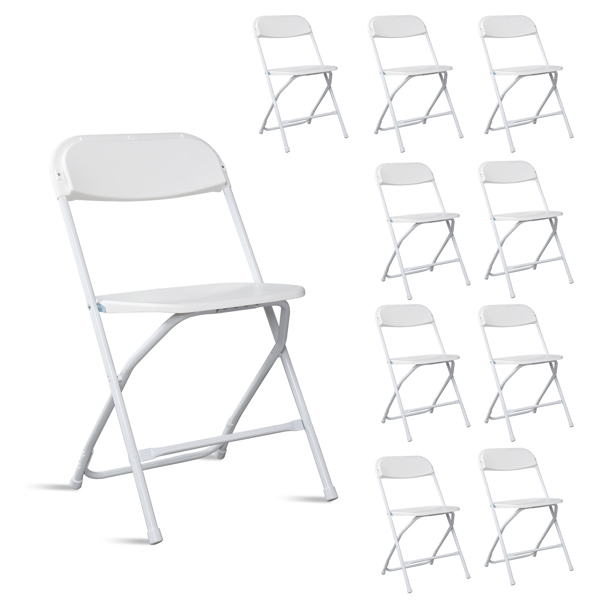 【Replace 10995986】10pcs Injection Molding Classic Garden Plastic Folding Chair White-17