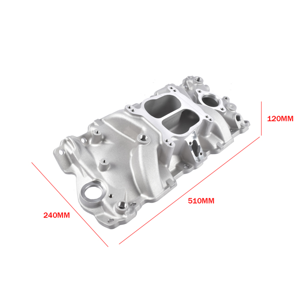 2104 Front Dual Plane Intake Manifold Fits for Small Block Chevy SBC 262-400 V8 1987-1995-4