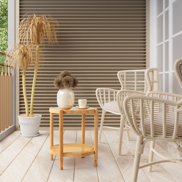 19.7in Rattan Coffee Table with Glass Top, Small Round End Table, Boho Style Side Table Sofa End Table for Living Room Balcony Patio, Natural-12