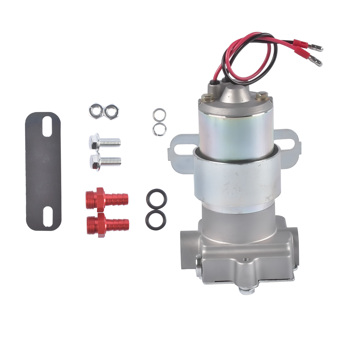 Electric Fuel Pump 97 GPH 7 PSI Universal Red Fit for Holley Demon Carburetor Chrome Aluminum 71 GPH at 4 PSI 3/8" NPT Inlet/Outlet F53001 F53001C