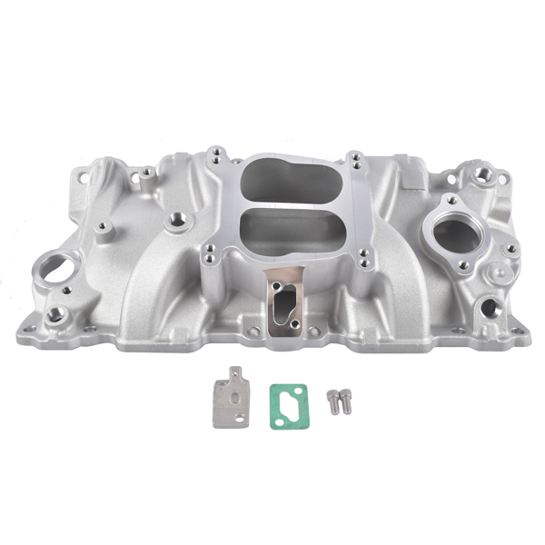 2104 Front Dual Plane Intake Manifold Fits for Small Block Chevy SBC 262-400 V8 1987-1995-1