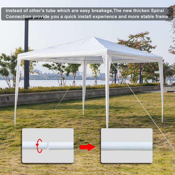 3 x 3m Waterproof Tent with Spiral Tubes White-12