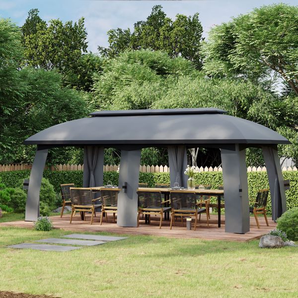 13ft x 13ft Patio Gazebo-Gray-AS ( Amazon Shipping)（Prohibited by WalMart）-1