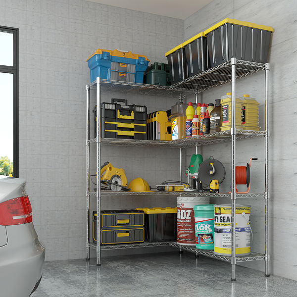 58''W  Adjustable  Storage Shelves 1200LBS  NSF  Wire Shelving Unit 4 Tier Metal Shelving for Storage Rack Shelves for Storage Heavy Duty Garage Shelf Pantry Shelves Kitchen Shelving,  58''W*59.06''H*-18