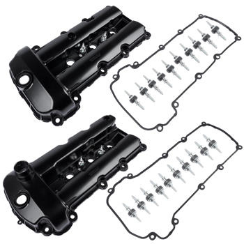 Pair Aluminum Engine Valve Cover Left & Right with Gasket Replacement for Jaguar S-Type 3.0L 2002-2008 C2C38781 C2S48786