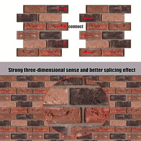3D Tile Brick Wall Sticker Self-adhesive Waterproof Foam Panel Wallpaper 10pcs-4
