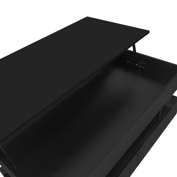  Lift-Top Coffee Table with 2 Drawers, Modern Coffee Table with Adequate Hidden Compartment, Multi-Functional Lift-Top Coffee Table with High-Gloss Finish for Living Room-10