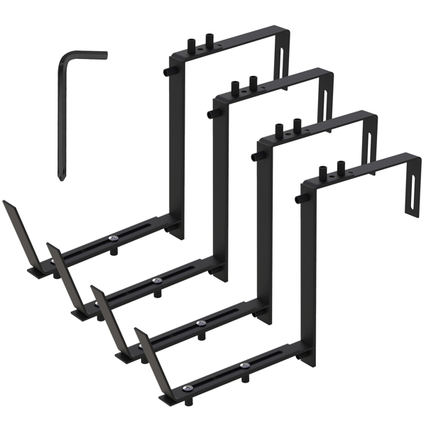 Adjustable Heavy-Duty Iron Planter Bracket | 6.1-11.6" Extendable Tray + 2.36-6.9" Two-Level Adjustable Hook-9