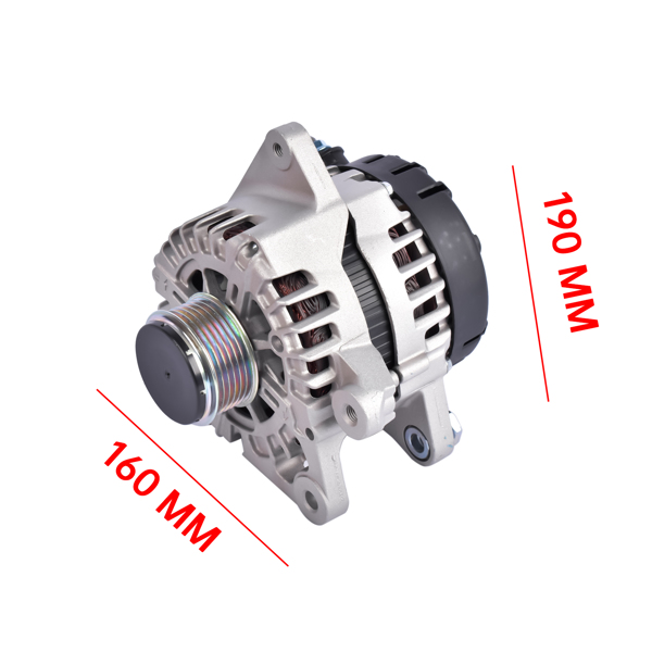 12V 150A Alternator with 6Groove Pulley Fits for Hyundai Elantra Kona Kia Seltos Soul 2.0L 2017-2021 Clockwise-4