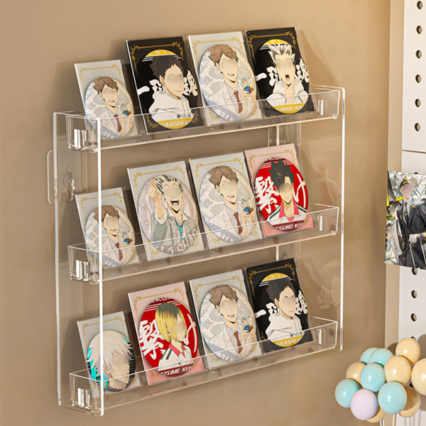 3 Tier Wall Floating Shelf Set DIY Mount Storage Book Acrylic Display Rack-9