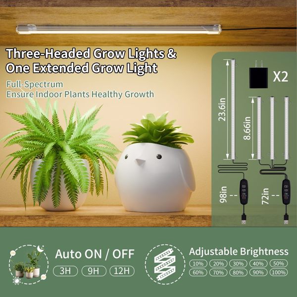 带生长灯的室内大型植物架，71 英寸高植物架，8 层重型金属植物架，方形花架展示架，适用于客厅、阳台、露台、花园-6