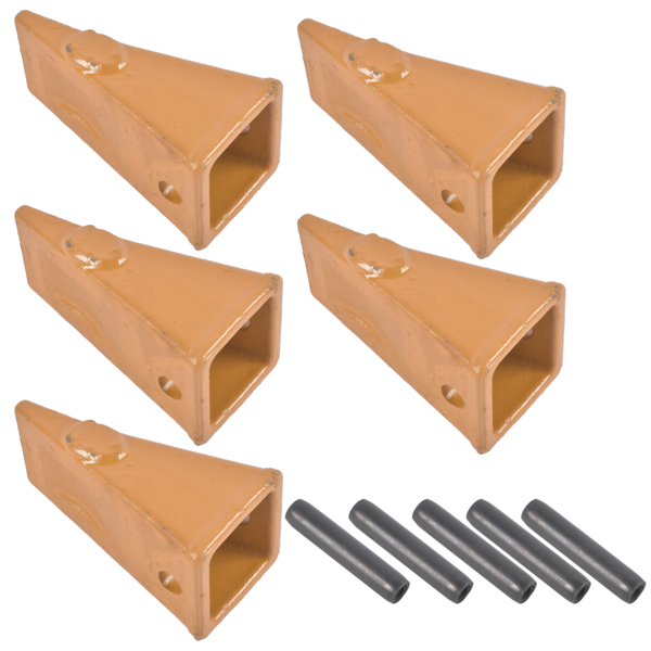 5× X156 X156S Dirt Teeth Bucket Teeth / Tooth with P156 Roll Pins Alloy Steel Fits Existing 156 Series Adapters Length: 4.5" Width: 2.25 " Height: 2.2"-4