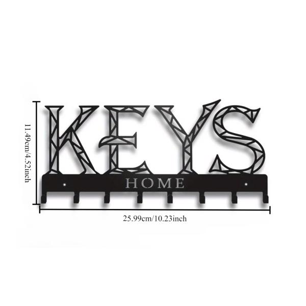 1pc Metal Wall - Mounted Key Holder Hook: A Stylish Decorative Wall Decoration. The Punching/Adhesive Installation Storage Solution Ensures Easy and Neat Key Organization.Wall Sculptures.-2
