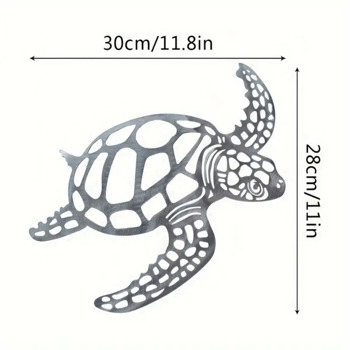 Elegant Metal Sea Turtle Ornament - Unique and Stylish Coastal Decor. As a Beach Theme Wall Art for Kitchen, Bathroom, and Living Room, It Creates a Distinctive Aesthetic in Your Home with Its Sea Tur