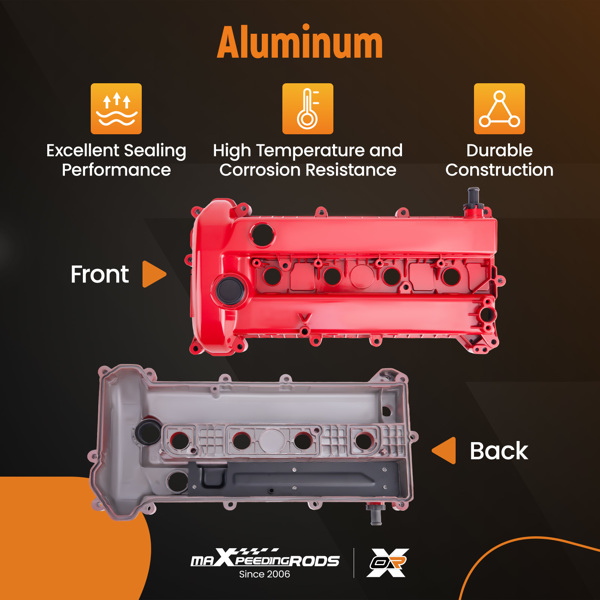 Upgrade Aluminum Valve Cover w/ Gasket & Bolts Fit for Mazda 3 2.0L 2.3L 2006-2009-3