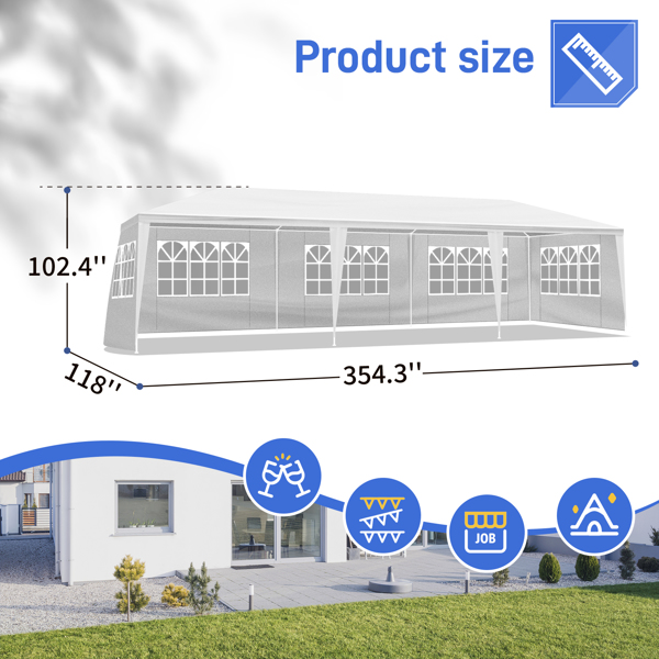 3*9m 5-Sided Iron PE Cloth Spiral Pipe Pergola-10