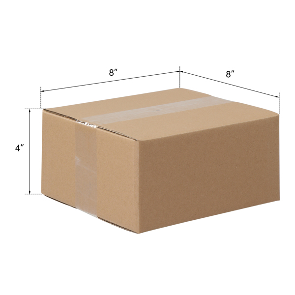 100 pieces, 8" x 8" x 4" (20.3x20.3x10.2cm) thick 2.6mm corrugated cardboard box, brown in color like kraft paper-3
