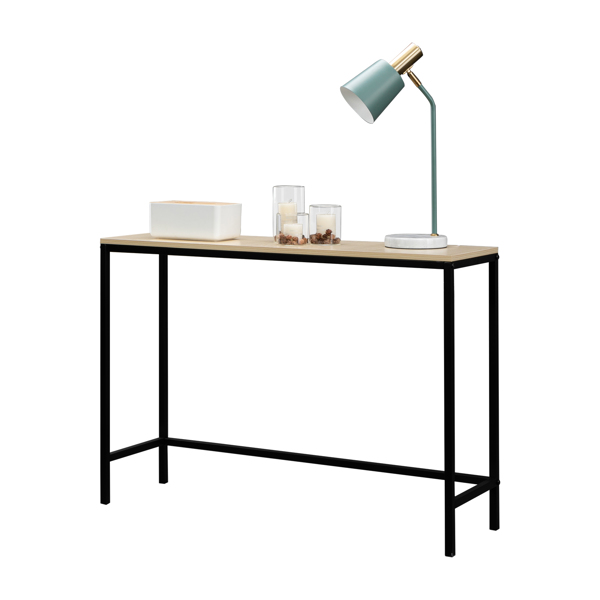 Industrial Style Porch Table Single Layer Light Walnut Color Triamine Board-4