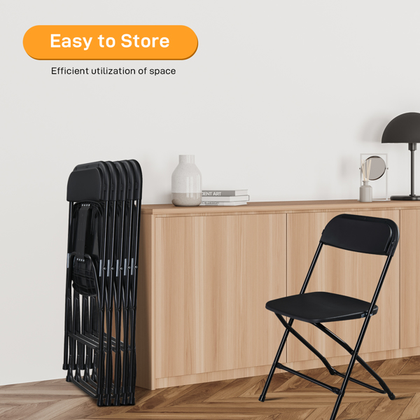 【Replace 8542051】4pcs Injection Molding Classic Garden Plastic Folding Chair Black-14
