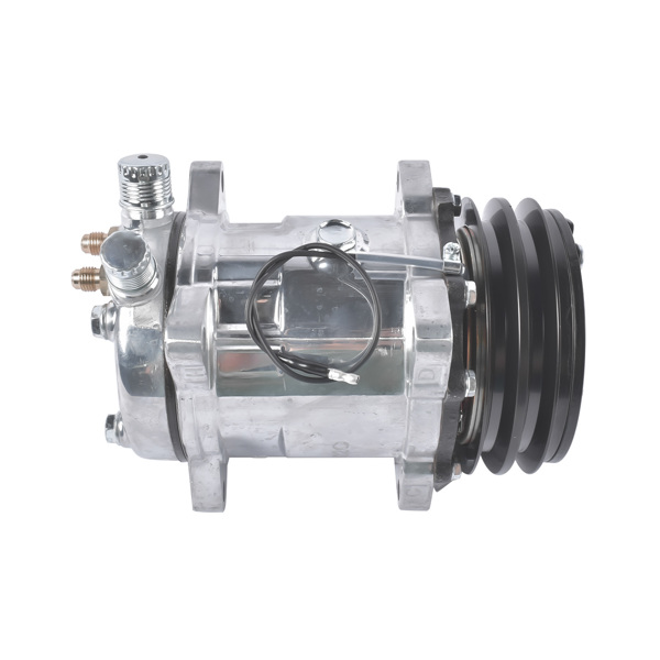12V Air Condition Compressor w/Clutch Replacement for Sanden 508 2-Groove V-Belt Pulley HC5001C-1