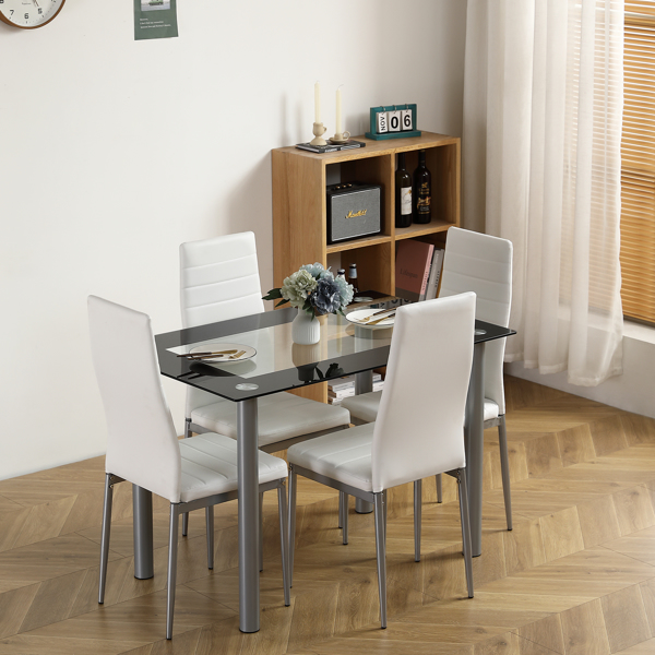 【Replace 31960533】110cm Dining Table Tempered Glass Dining Table-6