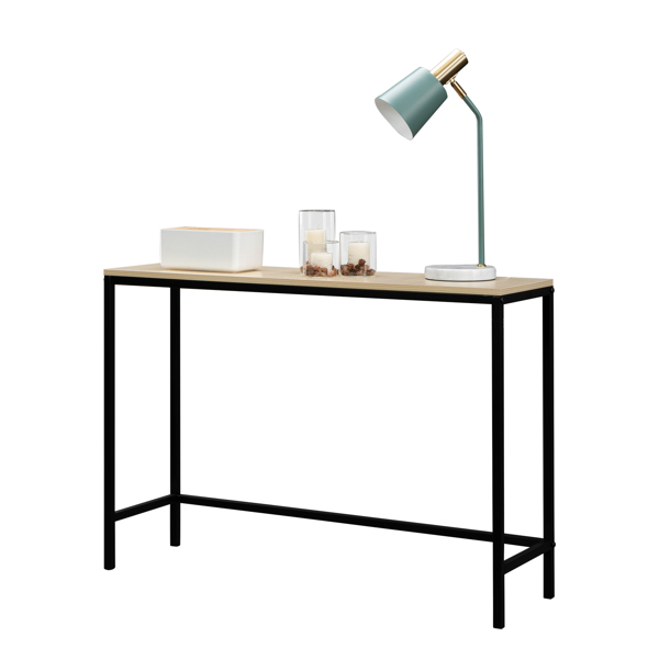 Industrial Style Porch Table Single Layer Light Walnut Color Triamine Board-3