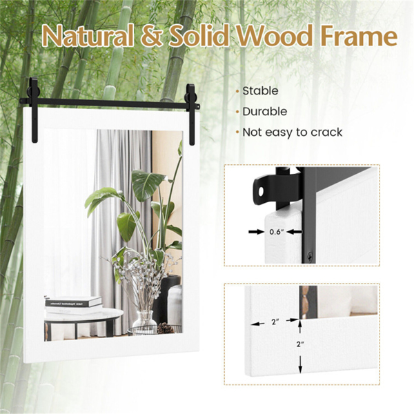 30" x22" Natural Wall Mount Mirror with Wood Frame （ WALMART禁止销售）-5