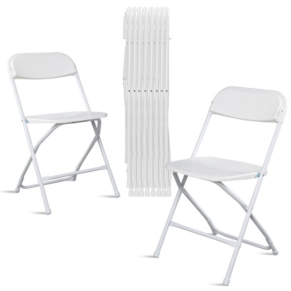 【Replace 10995986】10pcs Injection Molding Classic Garden Plastic Folding Chair White-16
